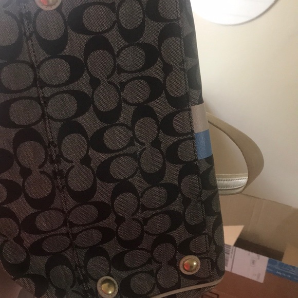 Blue, White, and Gray Coach Purse - Picture 5 of 5